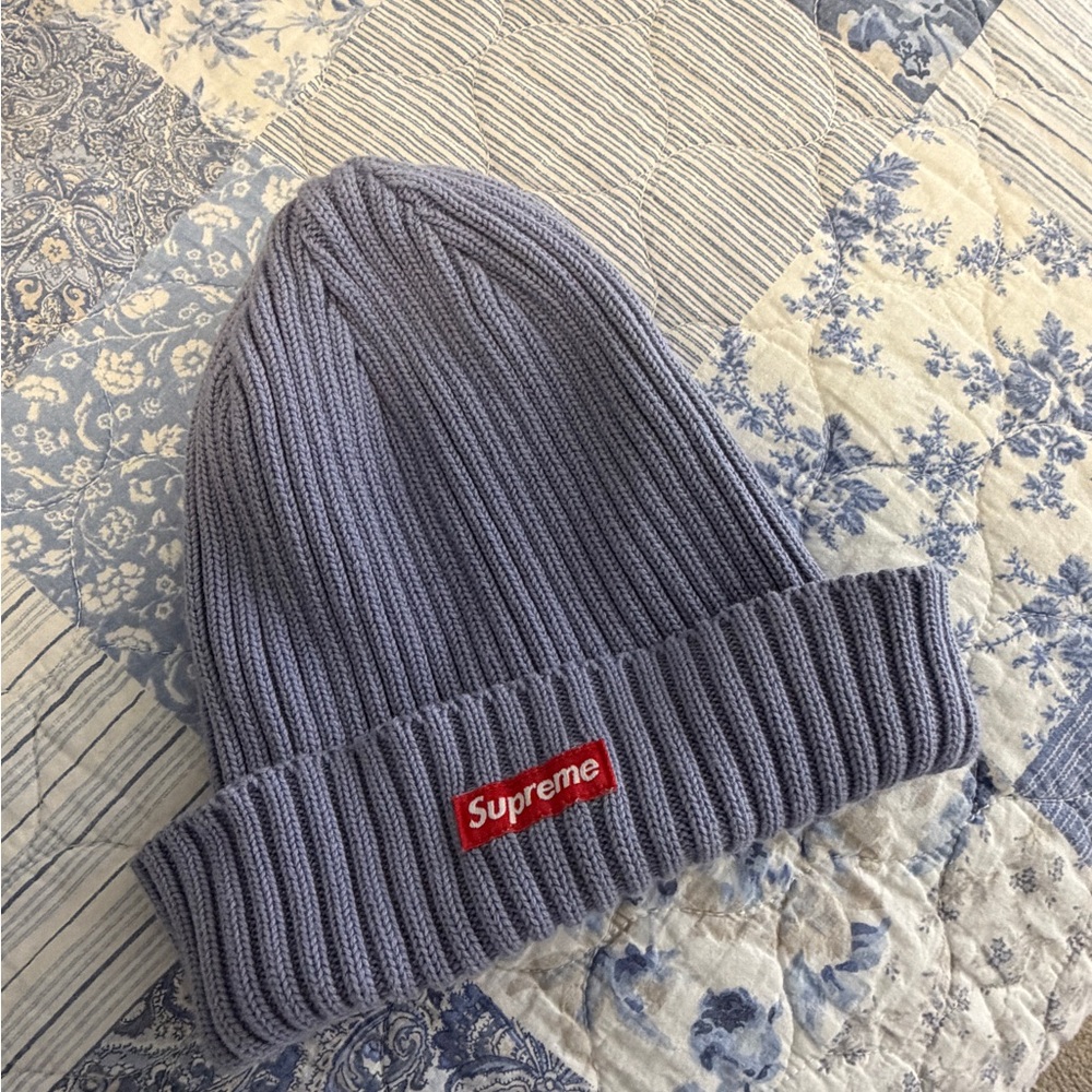 Supreme Lavender Ribbed Beanie with Red Box Logo